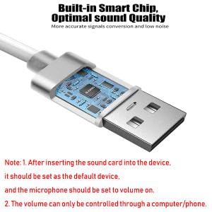 Verilux® USB Sound Card to 3.5mm Jack Audio Adapter External Stereo Splitter Converter for Windows Mac Linux Compatible with PS4 Headset Laptop PC Verilux® USB Sound Card to 3.5mm Jack Audio Adapter External Stereo Splitter Converter for Windows Mac Linux Compatible with PS4 Headset Laptop PC